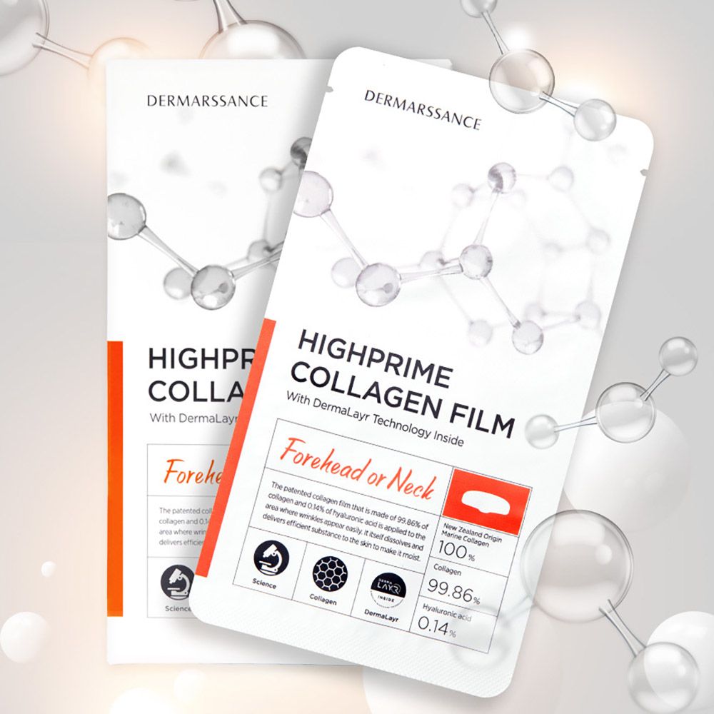 DERMARSSANCE Highprime Collagen Film Forehead and Neck Dissolving Marine Collagen Patch Korean Anti-Aging _ Made in KOREA